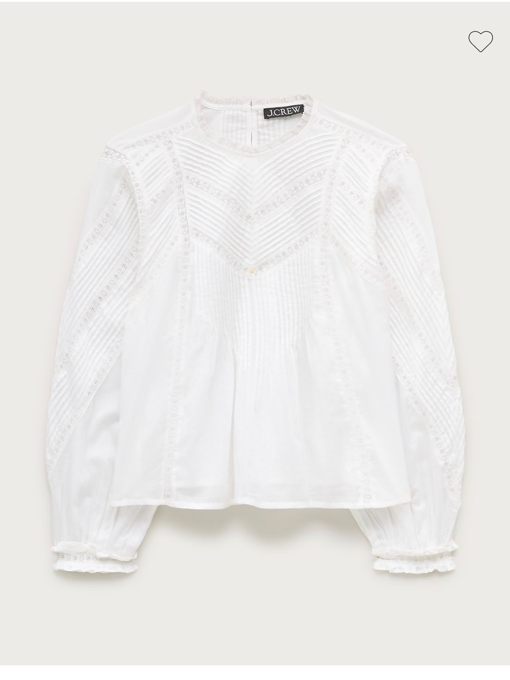NWT - J. Crew Lace-trim pintuck top in cotton voile - Open to offers
